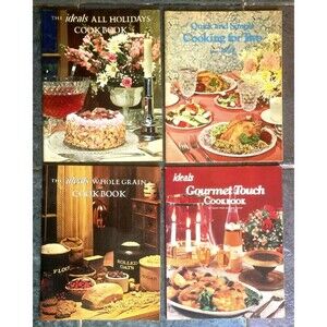 Lot of 4 IDEALS Vintage Various Cookbooks. Recipes. Color Ilistrated.